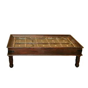 Rustic Antique Door Upcycled Solid Wood Large Coffee Table