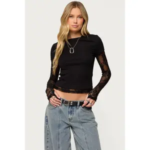 Layered Lace Sleeve Top