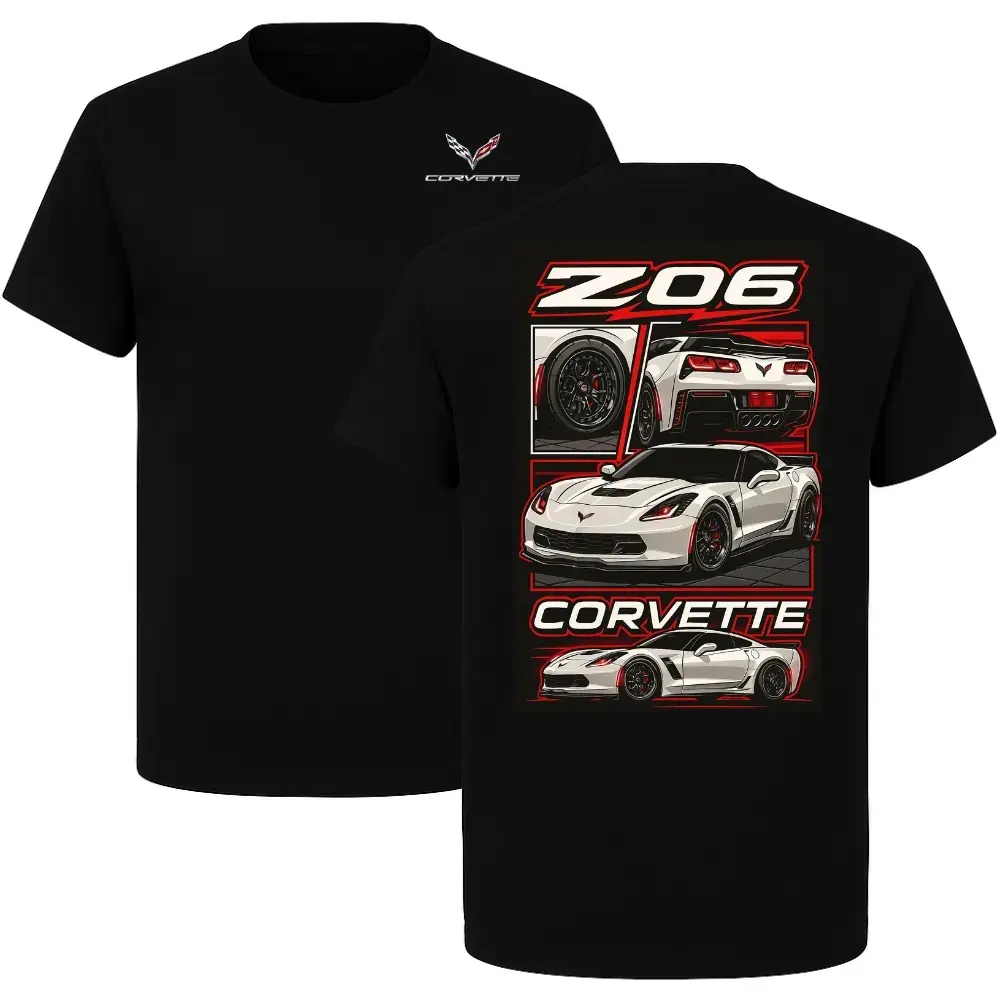 Chevrolet Corvette Z06 Racing Graphic T-Shirt - JDM/USDM Car Enthusiast Black Tee