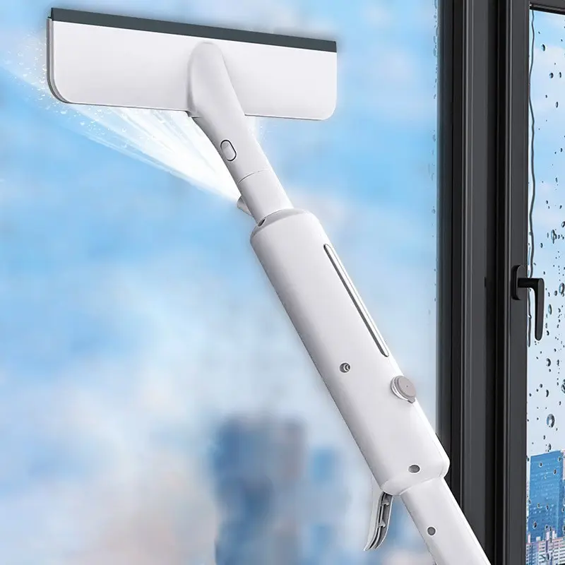 Window Cleaner Tool with Spray and Scrub, Home Use High-Rise Glass Cleaning Kit, Extended Reach Extendable Sprayer for Outdoor Windows, Cleaning Tools