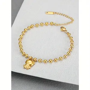 1Pc Bear Bracelet with Female Cute Style Stainless Steel Design Cute Pendant Recommended Birthday Gift for Best Friends