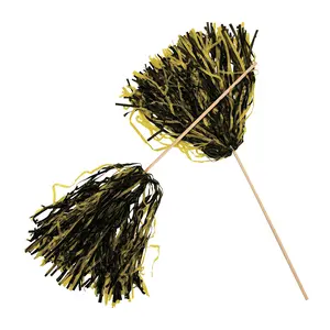 Black & Yellow Two-Tone Spirit Cheer Pom-Poms - 24 Pc.