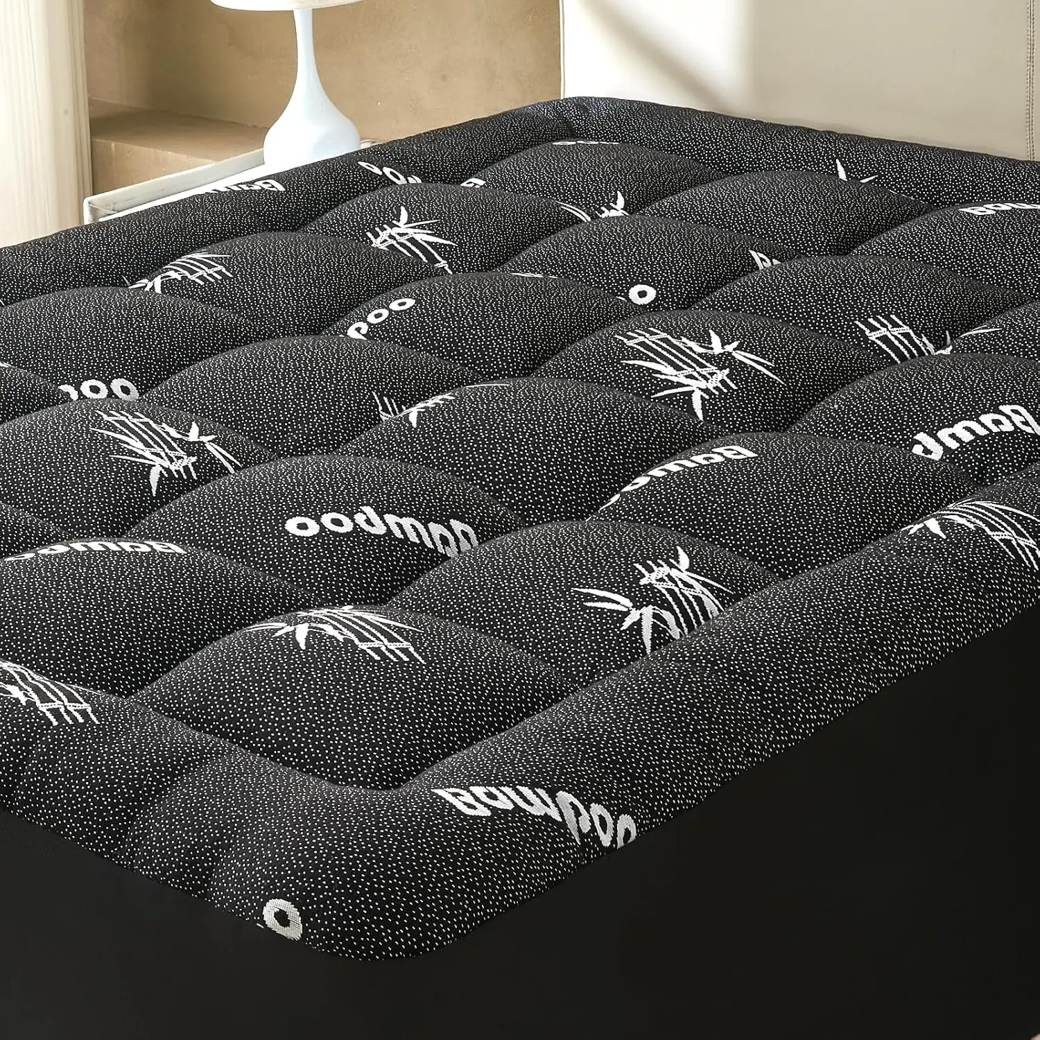 Queen Size Mattress Topper Viscose Derived from Bamboo, Soft Thick Pillow Top Mattress Pad Cover for Back Pain, Cooling Mattress Protector with 8-21 Inch D