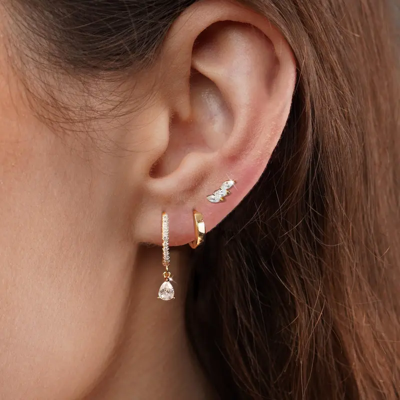 Greenish Spring Jewelry 3 Pairs Gold Hoop Earrings Set Dainty Stud Earrings Trendy Small Gold Layered Hypoallergenic Dangle Cartilage Huggie Hoop Earrings for Women Gold Jewelry for Women Gifts Black Friday