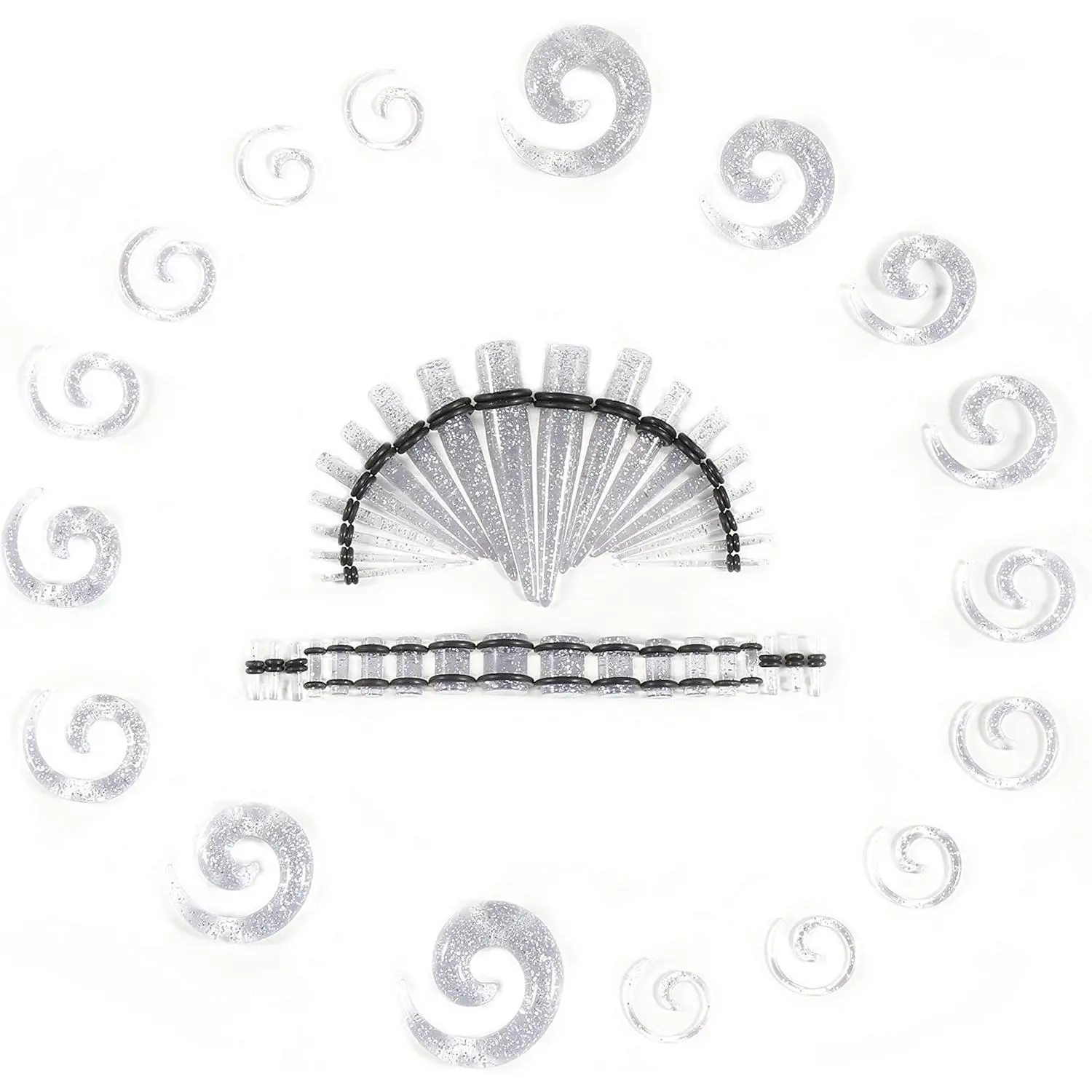 Ear Stretching Kit 54 count 14Gauges-00Gauges Earrings Piercing Kit