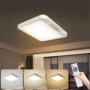 Rechargeable LED Ceiling Light, Adjustable Color Temperature, Motion Sensor, Remote Control, Wireless Battery Powered, Ideal for Bathroom, Garage, Hallway