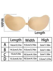 1 pairs of women's mango cup adhesive bra pads, skin-colored invisible elegant lingerie, self-adhesive strapless bra - comfortable lingerie accessory