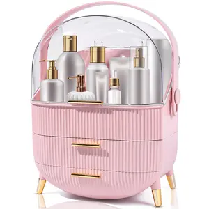 Makeup Organizer with Drawers-Light Green Makeup Organizer with Lid