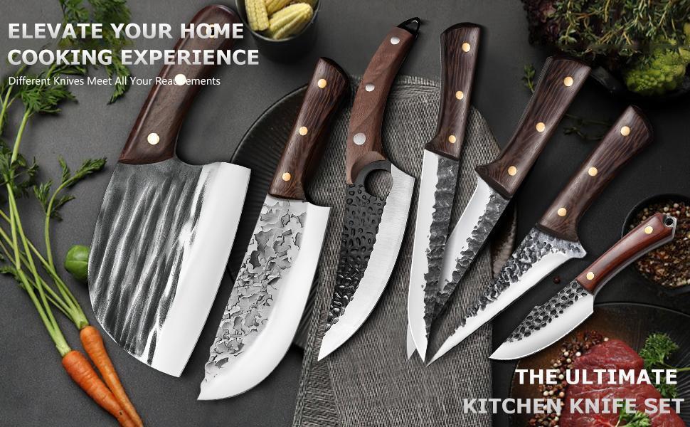 Professional Chef Knife Set, High Carbon Steel with Accessories, Japanese Damascus Pattern, for Kitchen or Restaurant, with Roll Bag