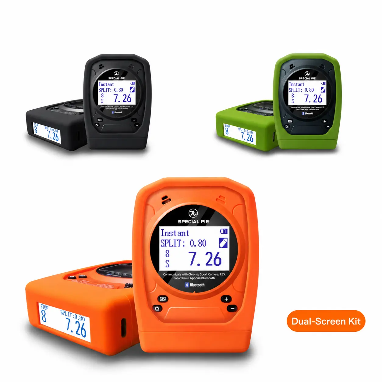 IPSC Official Dual-Screen Shot Timer Kit - Electronic Stopwatch, Side-View Display, Bluetooth PractiScore Compatible, 120dB Start Beep, 1000mAh USB-C Rechargeable, IPX4 Rain-Ready, Anti-Drop, 12 Months Warranty, 2bdr4-m1a2 Model