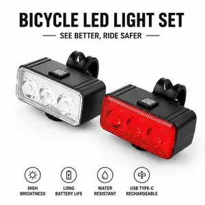 Ultra-Bright Rear Bike Light - Red Illuminated, USB-Rechargeable, Portable, Suitable for Outdoor Cycling, Bicycles and Mountain Bikes