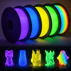 1.75mm Pla Filament 250g X 4 Rolls Glow-In-The-Dark Material, Ideal for Educational & Multi-Color Printing, Compatible with Most 3D Printers
