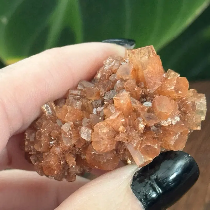 Natural Aragonite Cluster – Honey Brown Crystal Formation