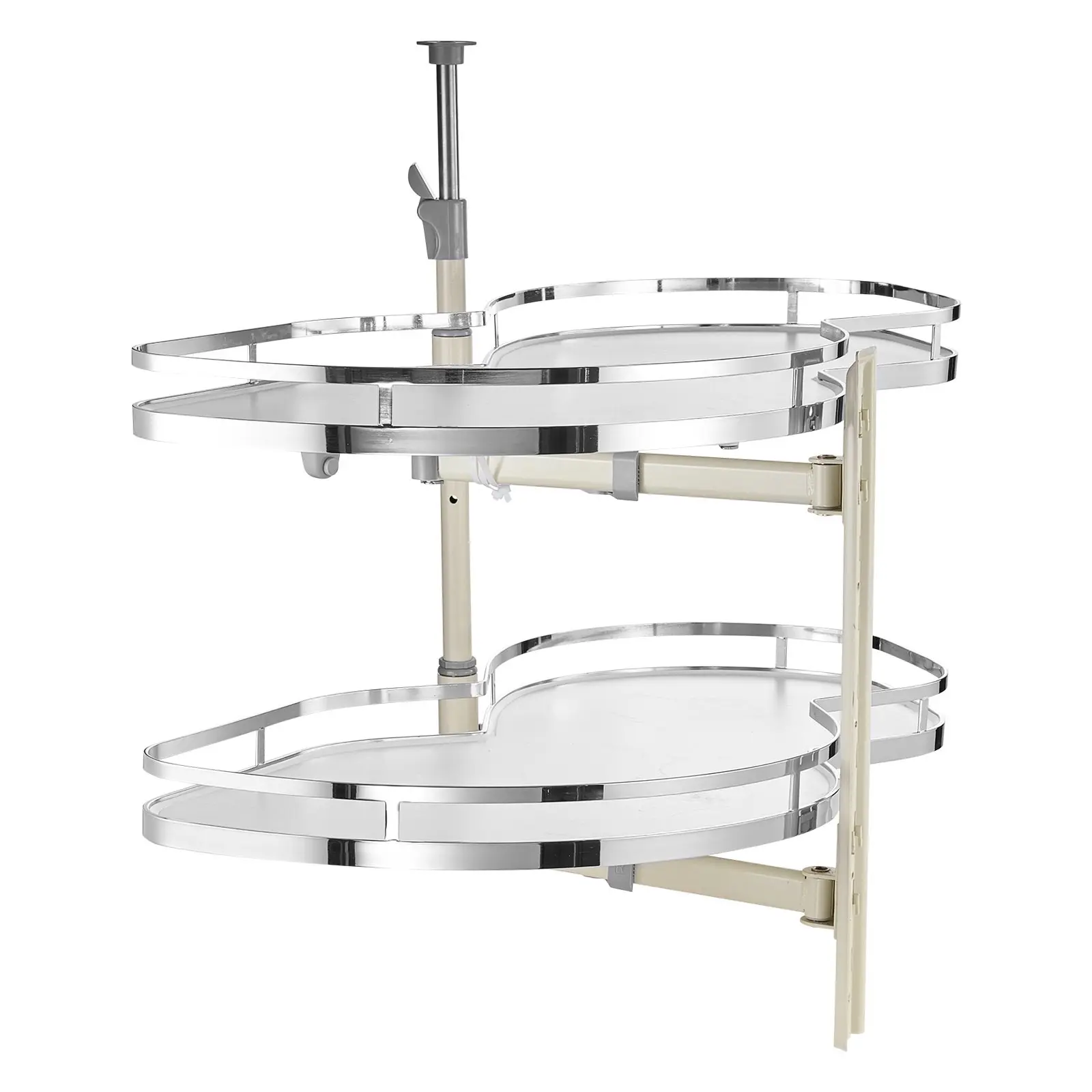 2-Tier Swing Right Blind Corner Cabinet Pull-Out Soft-Close Kitchen Organizer With Steel Frame, Easy-Glide Rails, Removable Baskets, Adjustable Shelves, Anti-Slam Mechanism, Ideal for Narrow Kitchens, Corner Cabinet Storage