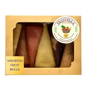 Assorted Fruit Rolls By Fruitella (Mixed Fruit Rolls) 100% Vegan All Natural Dehydrated Healthy Sweet Fruit Roll Snacks No Added Sugar | 4.9 OZ
