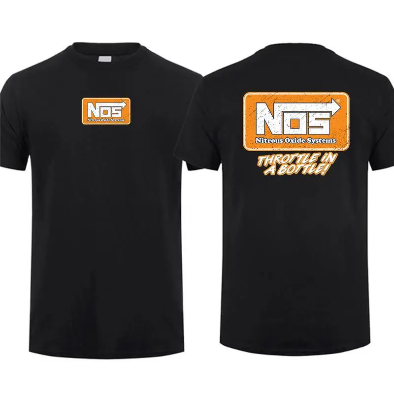 Official NOS Nitrous Oxide Systems Short-Sleeve T-Shirt - Casual Streetwear Top with Bold Orange Label Graphic, Street Racing Apparel, Gift for Car Enthusiasts, Shortsleeve, Tshirt, Bold Graphics, Round Neck, Menswear, All Seasons, Bold Labels
