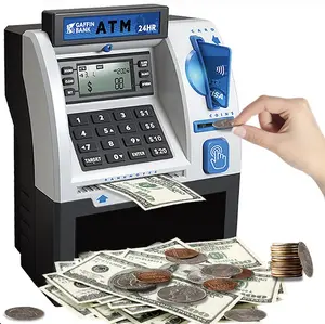 Kids' ATM Piggy Bank with Coin Recognition  ATM Piggy Bank Toy, a Fun, Interactive Way to Teach Kids about Money Savings. With a Realistic ATM Keypad,Password Security It's Perfect for Birthdays, Holidays,Ideal Birthday/Holiday Gift.