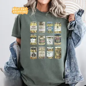Vintage Canned Pickles T-Shirt, Pickle Shirt, Pickle Jar Tee, Foodie Shirt, Vintage 90s Graphic Tees, Clothing Merch, Women Gift, Womenswear Cotton Top
