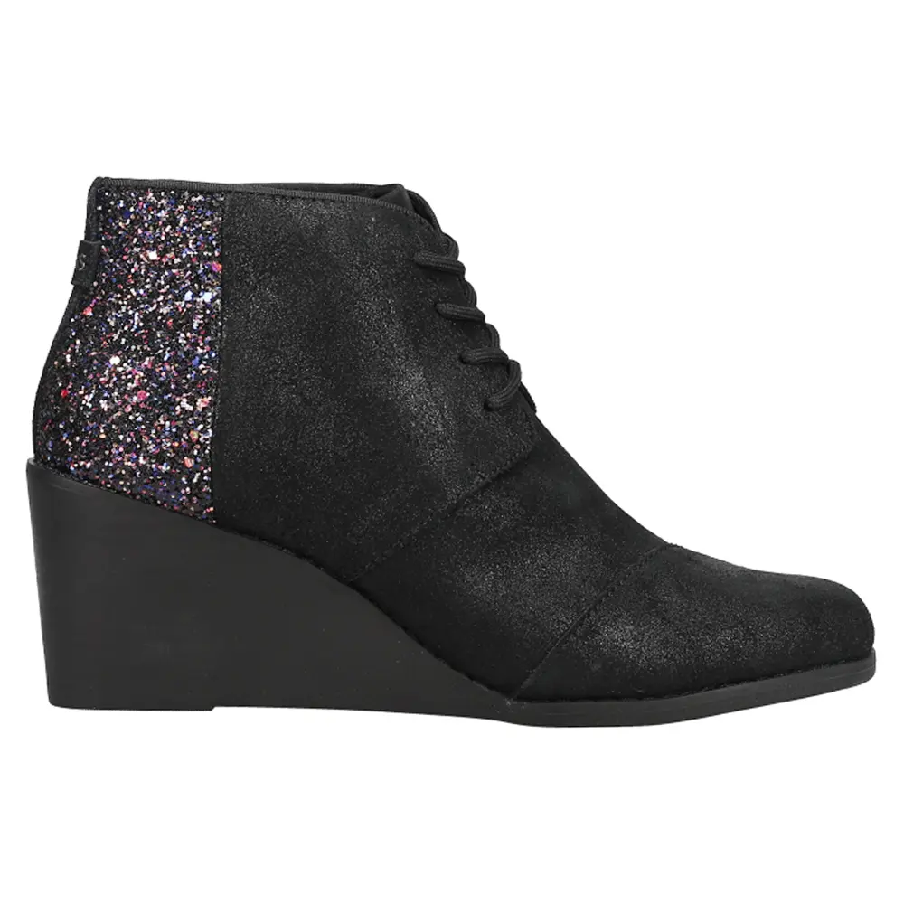 TOMS Womens Hyde Glitter Casual Boots Ankle Mid Heel 2-3" - Black TOMS Womens Hyde Glitter Casual Boots Ankle Mid Heel 2-3" - Black