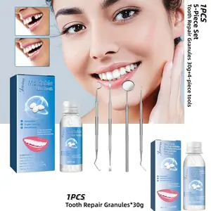 Moldable False Teeth, Dentures Teeth, Fake Teeth, Teeth Repair Kit, Comes with 4 repair tools, Veneer teet, Shapeable Denture RepairPellets for Broken Teeth & Missing Teeth-Oral Care Product, Ideal for Films, TV Programs, Halloween, Cosplay