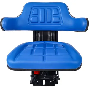 Heavy-Duty Black PVC/Steel Universal Tractor Replacement Seat with Adjustable Slide, Shock-Absorb Feature, Rough Terrain Compatibility and Specified Weight Range for Mowers, Compact Tractors