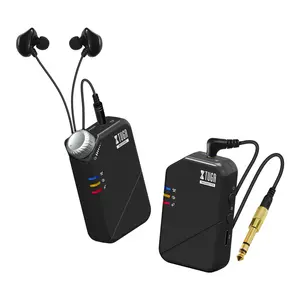 XTUGA J02s Guitar Wireless in Ear Monitor System Set, 2.4G Stereo IEM Wireless System, with Transmitter Beltpack Receiver Kit, Automatic Pairing, for Studio Band Rehearsal Live Performance, Music Player Singer Song Writer Friend Christmass Gift