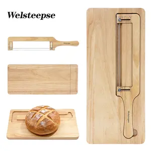 Welsteepse 2-in-1 Sourdough Bread Knife & Cutting Board Set with Magnetic Storage — Serrated Stainless Steel Bow Knife and Natural Rubberwood Board for Artisan Bread, Bagels & Baguettes, Ideal Baker Gift Kitchen Accessories