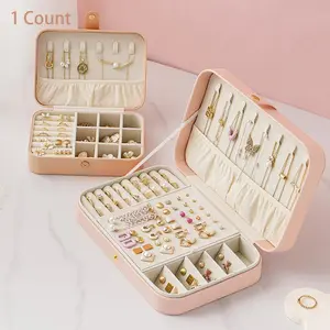 Solid Color Multi-grid Jewelry Storage Box, Multi Compartment Design, 1 Count Large Capacity Jewelry Organizer, Portable Jewelry Storage Box for Outdoor Travel, Dustproof Organizer Boxes, Jewelry Storage Unit, Travel Essentials