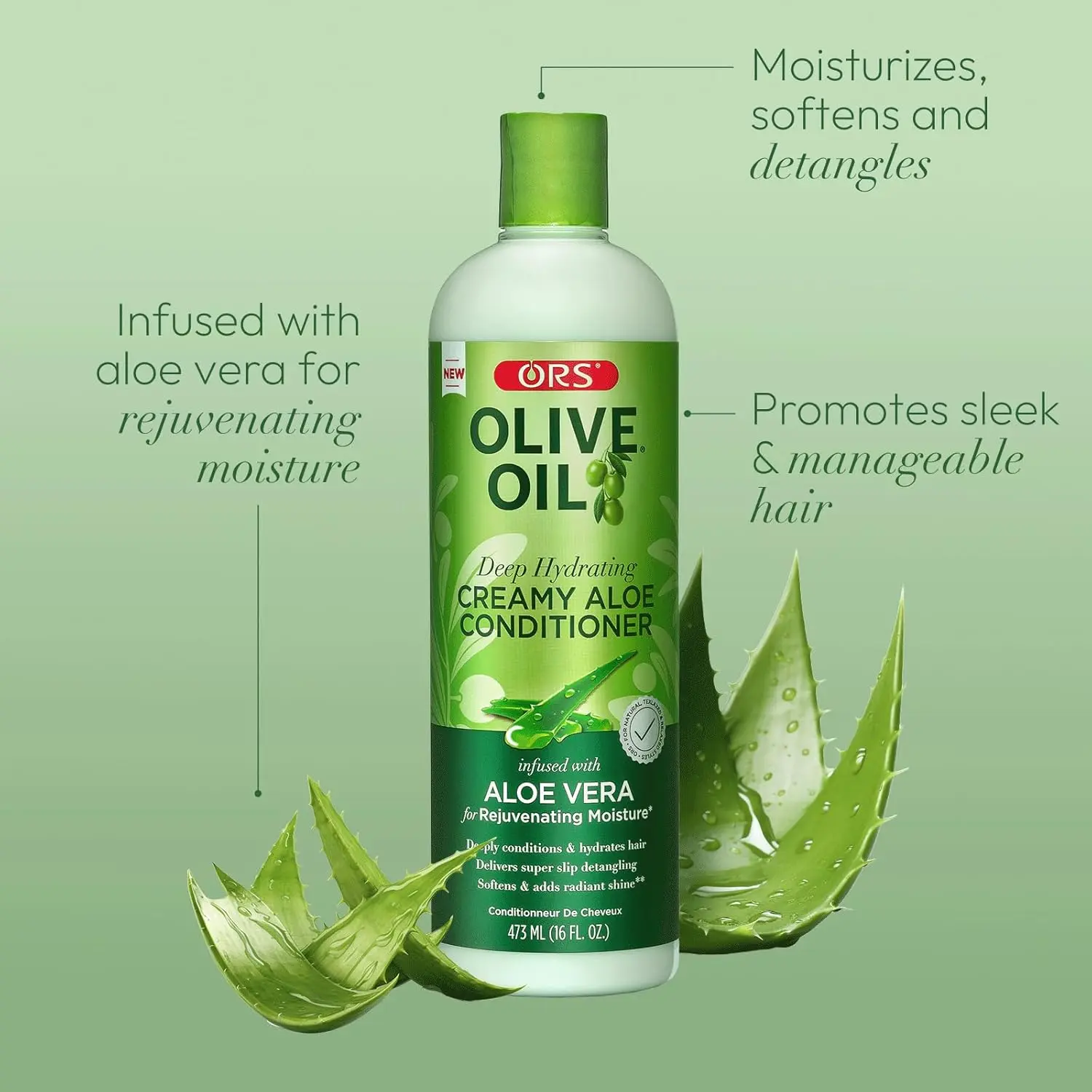 ORS Olive Oil Creamy Aloe Conditioner for Rejuvenating Moisture 16 Ounces