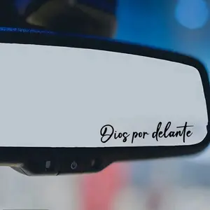 Dios Por Delante Vinyl Decal Sticker fade resistant Rearview Mirror