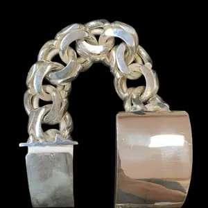 30 mm Chino ID Bracelet Silver