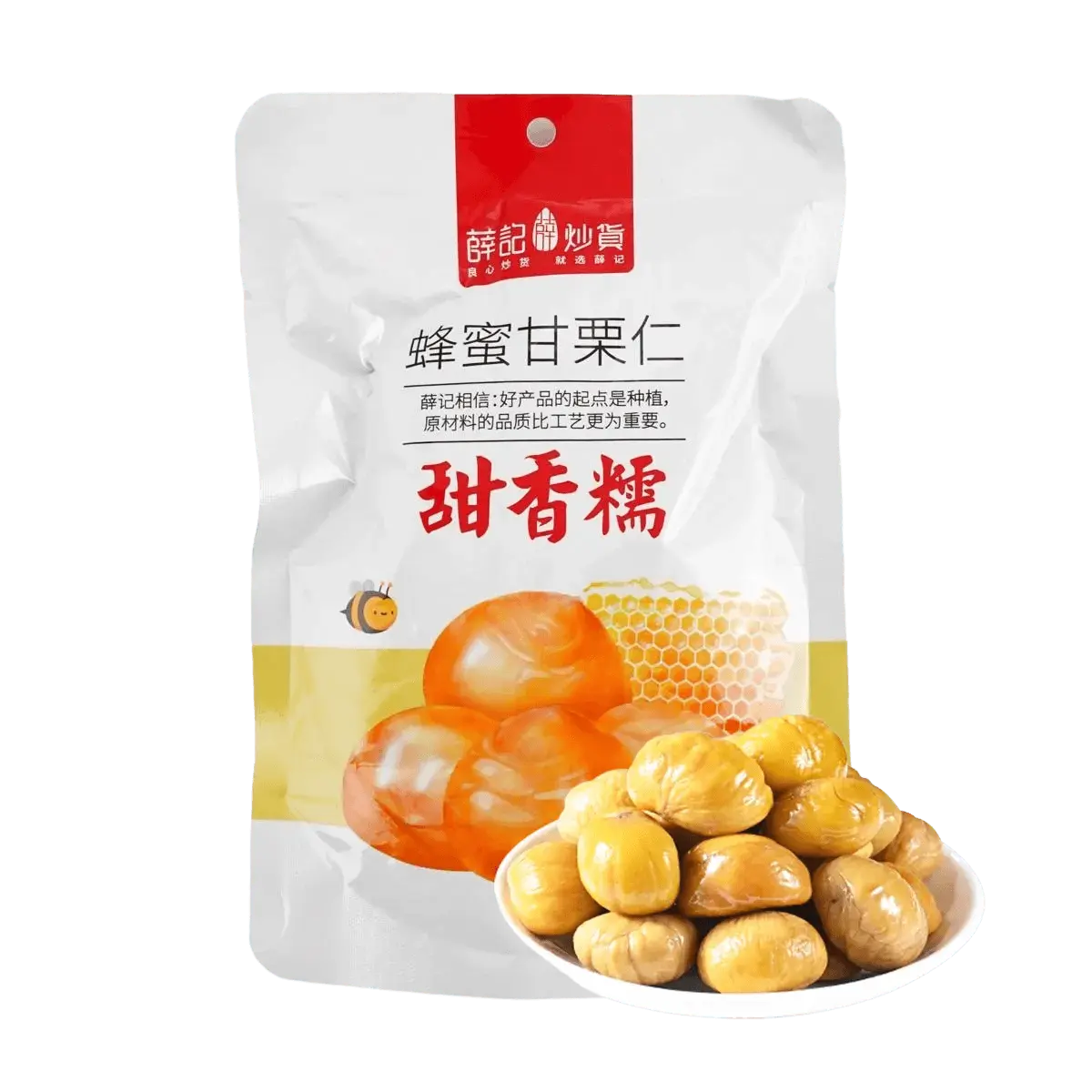 XUEJICHAOHUO Honey Roasted Chestnuts 80g - Sweet & Creamy Snack, Popular Chinese Delicacy