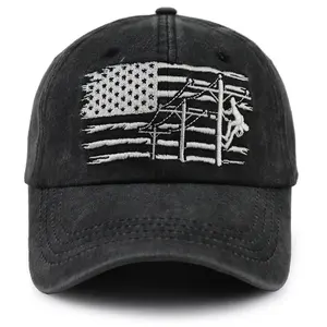 Lineman American Flag Hat,Adjustable Embroidery Line Worker Baseball Cap,Fathers Day Christmas Birthday Lineman Gifts for Men,Electrician,Dad,Husband