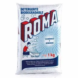 1 Bolsa De Roma 1kg Economical And Effective Detergente  para ropa - Tackles Tough, Grime and Grease Effortlessly but gentle on all Household surfaces 1kg