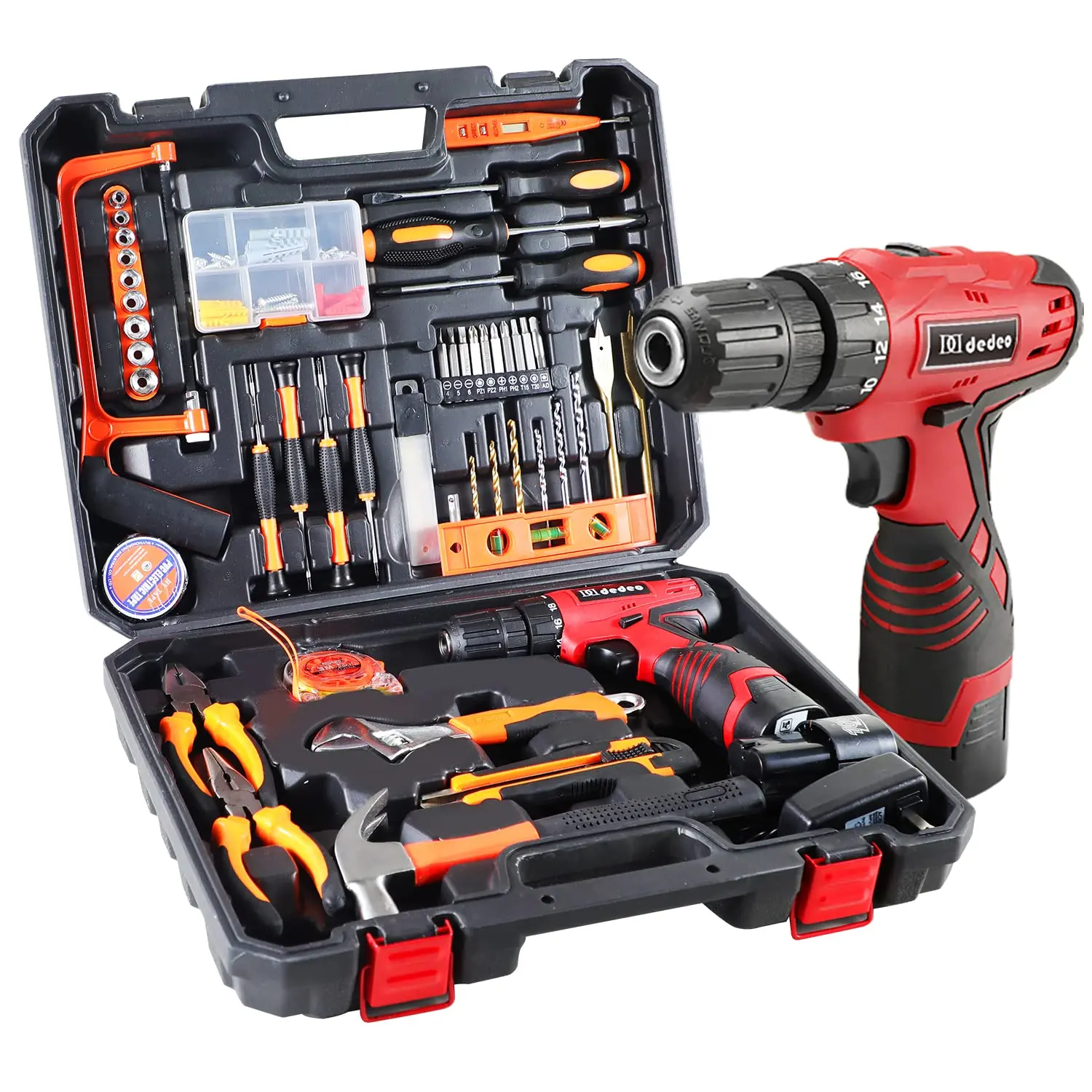 metdark 21V Powerful Brushless Motor, 319 In-lb Torque, 0-1350RMP Variable Speed, 10MM 3/8'' Keyless Chuck, 25+1 Clutch, 1.5Ah Li-Ion Battery & Charger for Home Tool Kit
