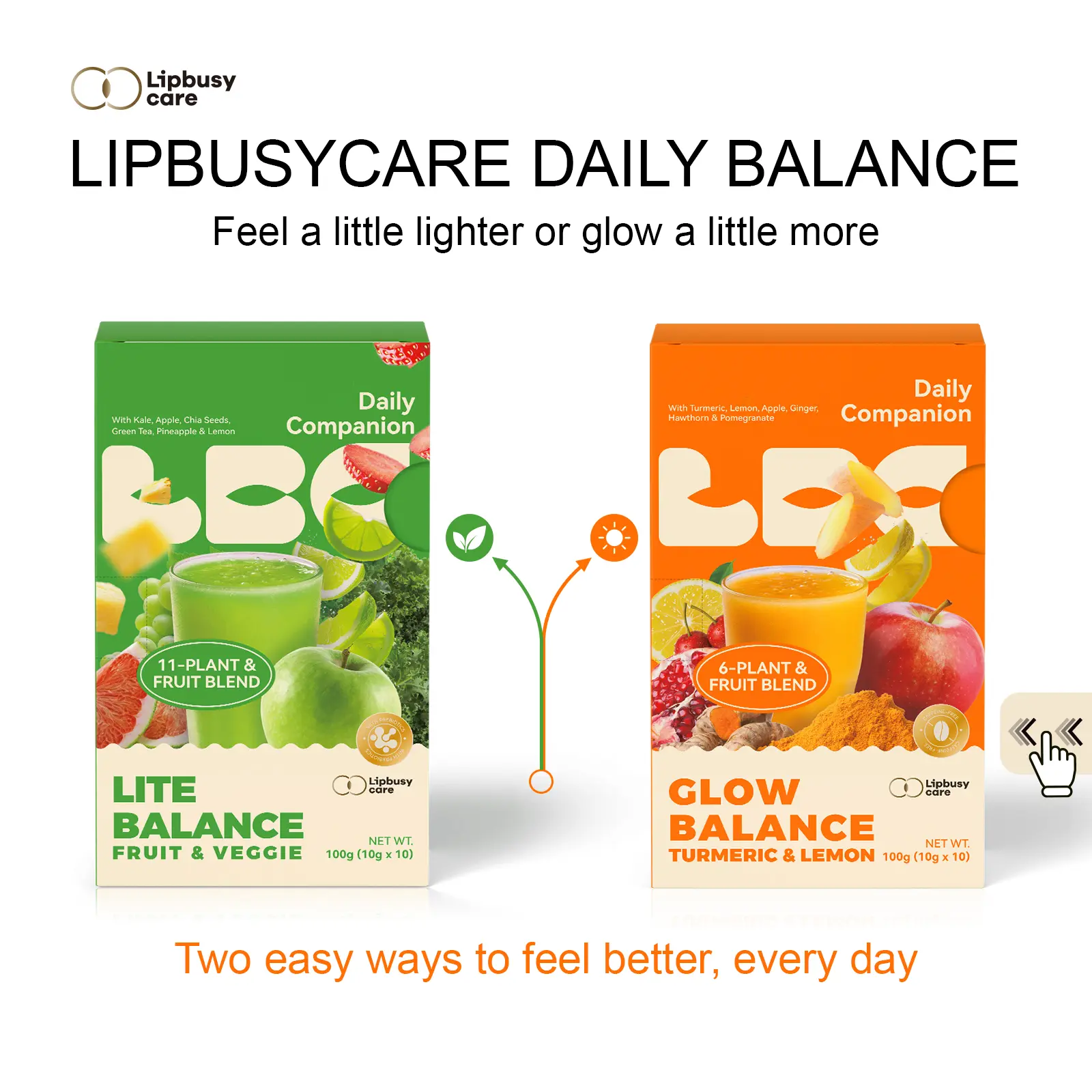 LIPBUSYCARE DAILY BALANCE | Fruit & Plant Blends for Everyday Routines Beverage Juice