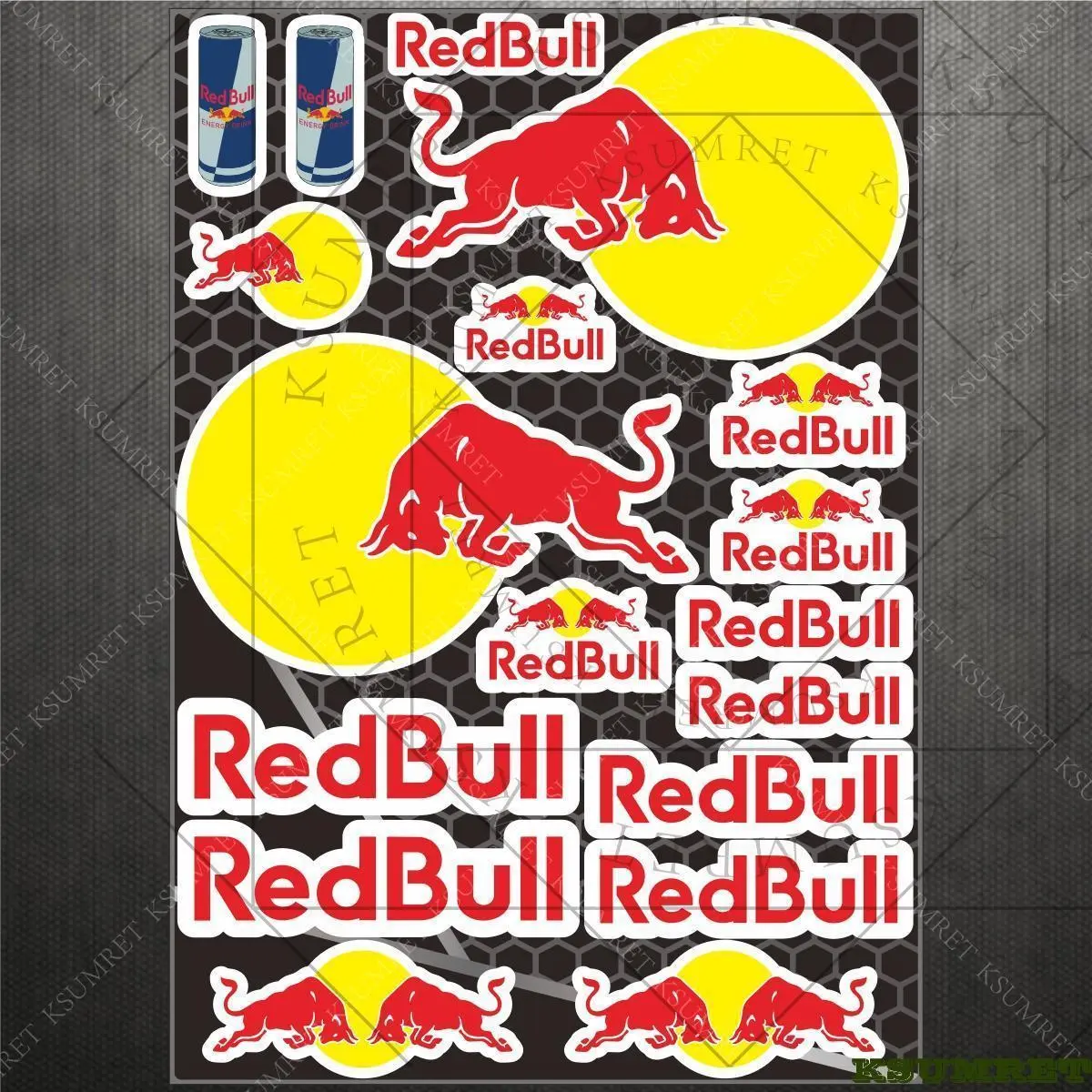 Vinyl For Red Bull Sticker Motorcycle Decal Tank Logo