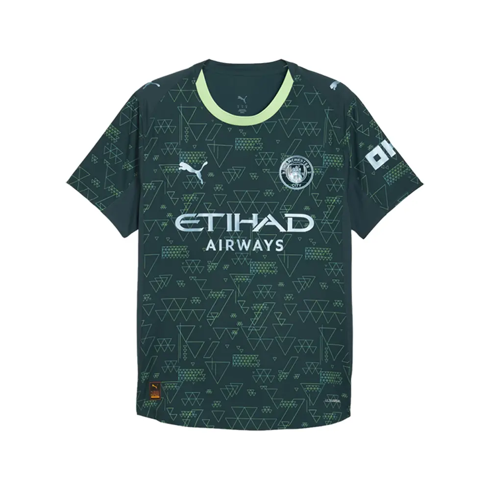 PUMA Mens Manchester City 2526 Authentic Replica Fourth Jersey Casual - Green