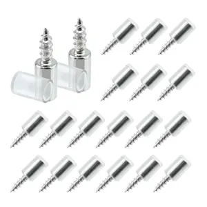 20 count Shelf Support Self-Tapping Screws with Non-Slip Sleeve, Glass Shelve Pins Clapboard Holder Screw Cabinet Laminate Bracket Support Pegs for Kitchen, Bookcases, Wardrobes