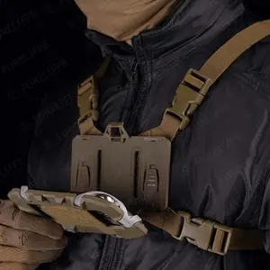 Tactical Phone Holder,  1 Count Foldable Mobile Phone Holder, Multifunctional Adjustable Outdoor Phone Holder for Tactical Vest, Outdoor Running, Sports & Daily Use