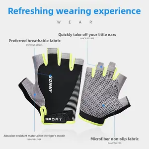 Mountaineering half-finger gloves, men's fitness fingerless, thin, leaking fingers, half-breathable, special for summer riding