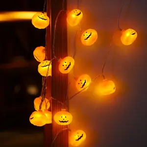 LEONLITE HALLOWEEN PUMPKIN HEAD COLORFUL DECORATION HOLIDAY STRING LIGHT - BATTERY POWERED