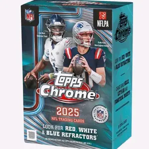 Topps Chrome 2025 NFL Trading Cards - Look for Red White & Blue Refractors - Official NFLPA Licensed Product