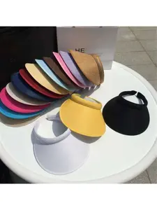New Summer Women Casual Sun Visor Hat Beach Empty hat Ladies Adjustable Nature Straw Topless Cap