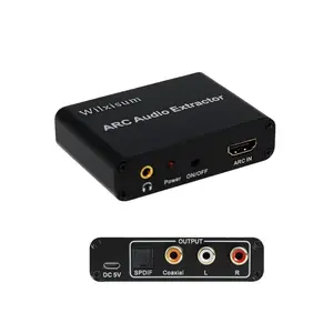 Hdmi arc audio extractor arc to rcaoptical35mmcoaxial converteradapter rca35mm output volume adjustablecec suitable for connecting tv to sound systems