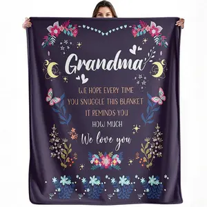 Grandma Blanket Loving Family Throw Gift for Grandmother Cozy Hug Blanket
