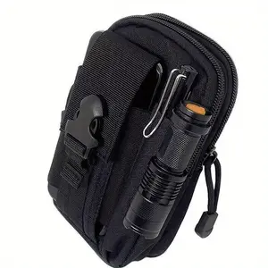 1 piece Unisex Multifunctional Tactical Waist Bag |     Durable fabric/canvas, black color, multi-compartment/pockets, secure zippers, adjustable waist/chest/wrist straps,