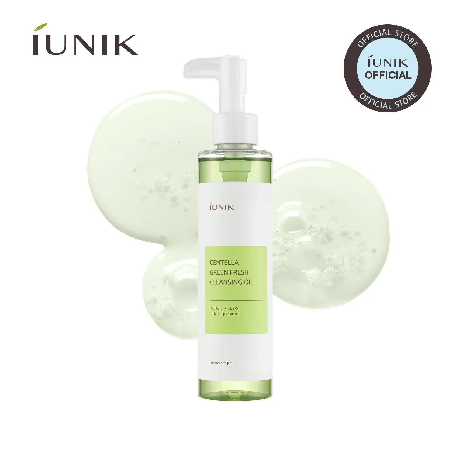 [IUNIK Official] Centella Green Fresh Cleansing Oil | Gentle Daily Cleansing & Soothing for All Skin Types | 200ml / 6.7 fl oz