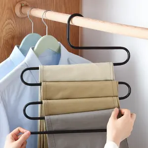 5-in-1 Non-Slip Pants Hanger – S-Shaped Closet Organizer for Jeans, Scarves, Towels & Leggings – Heavy-Duty Metal Space-Saving Storage – Multi-Functional Magic Hanger – Black – Ideal Mother’s Day & Housewarming Gift Dealsforyoudays