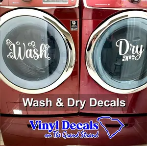 Wash And Dry Decals, Washer and Dryer Decals, Laundry Room Room Decor, Laundry Room Decals, Washer Decal, Dryer Decal, Front Load Washer